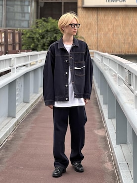 「アイテム（デニムジャケット）」を使った、kodai kanomataさん（メンズ・172cm・20代）の夏コーディネート