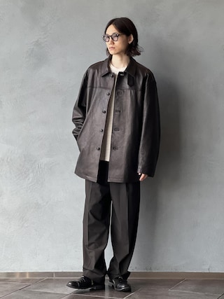 「ADAM ET ROPE'(アダムエロペ)のDELEGANT ルームスラックス(スラックス)」を使った、kodai kanomataさん(メンズ・172cm)の秋コーディネート