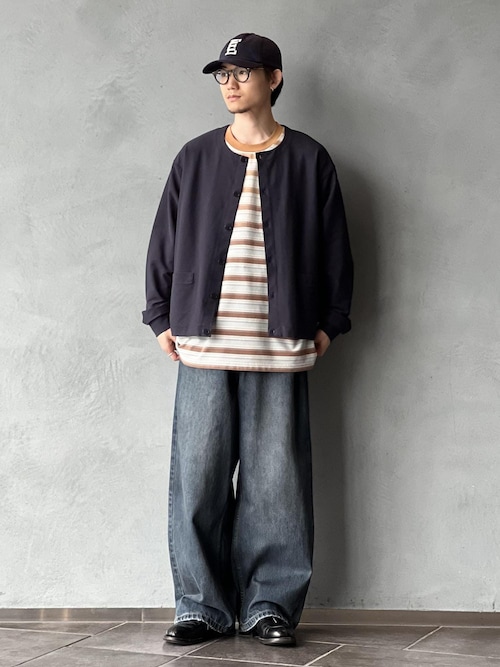 フェード加工 ハーフスリーブ ボーダー Tシャツ
