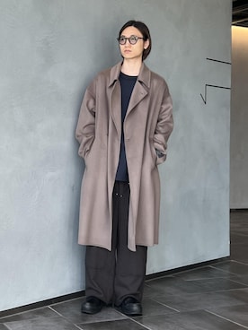 「アイテム（ステンカラーコート）」を使った、kodai kanomataさん（メンズ・172cm・20代）の冬コーディネート