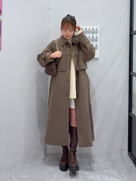 「アイテム（チョーカー）」を使った、YUIさん（レディース・162cm）の冬コーディネート