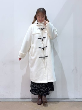 「アイテム（ダッフルコート）」を使った、YUIさん（レディース・162cm）の冬コーディネート