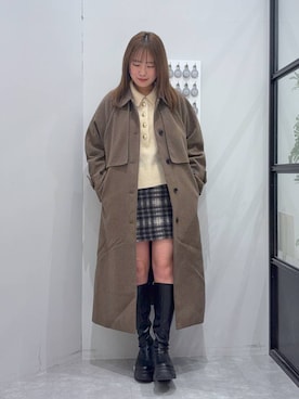 「アイテム（ステンカラーコート）」を使った、YUIさん（レディース・162cm）の秋コーディネート