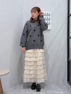 「アイテム（チョーカー）」を使った、YUIさん（レディース・162cm）の秋コーディネート