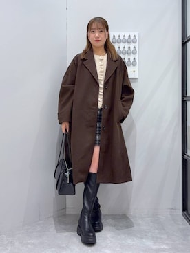 「アイテム（チェスターコート）」を使った、YUIさん（レディース・162cm）の秋コーディネート