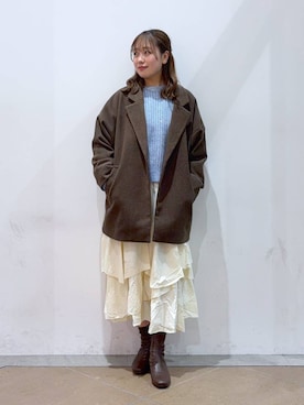 「アイテム（チョーカー）」を使った、YUIさん（レディース・162cm）の冬コーディネート