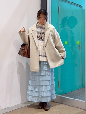 「アイテム（チョーカー）」を使った、YUIさん（レディース・162cm）の冬コーディネート