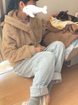 「ネコ」｜「アイテム（スウェット）」を使った、ソノヤマさん（レディース・160cm）の秋コーディネート