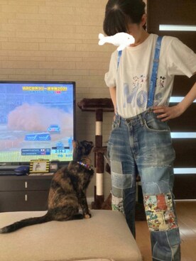 「Disney（ディズニー）のアイテム（パンツ）」を使った、ソノヤマさん（レディース・160cm）の秋コーディネート