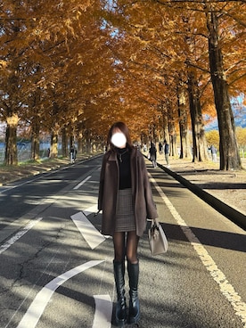 「アイテム（ステンカラーコート）」を使った、SASUさん（レディース・162cm）の秋コーディネート