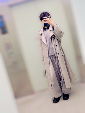 「アイテム（トレンチコート）」を使った、soy65さん（メンズ・169cm）の秋コーディネート