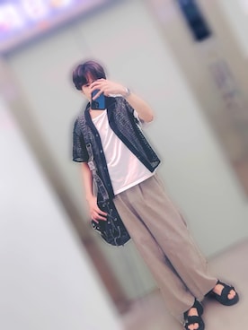 「アイテム（サンダル）」を使った、soy65さん（メンズ・169cm・20代）の夏コーディネート