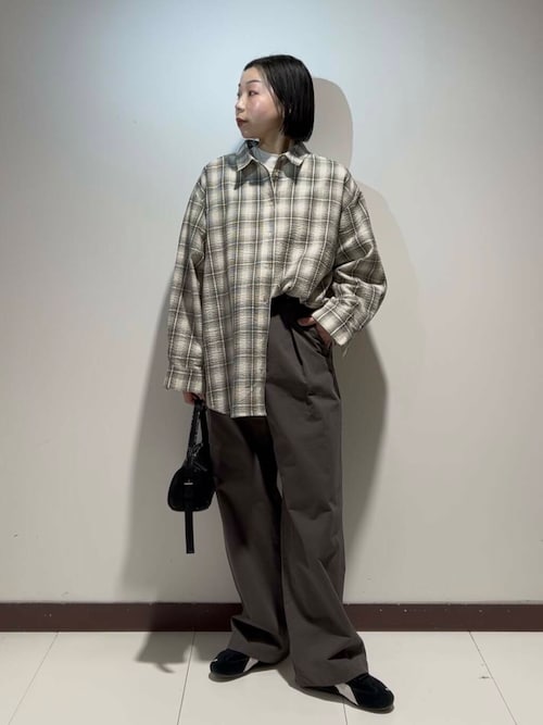 コットンタックワイドパンツ