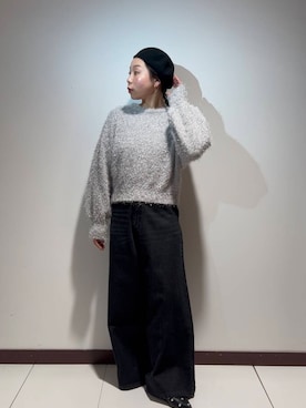 「SMELLY（スメリー）のアイテム（ハンチング/ベレー帽）」を使った、AKIRAさん（レディース・162cm）の冬コーディネート