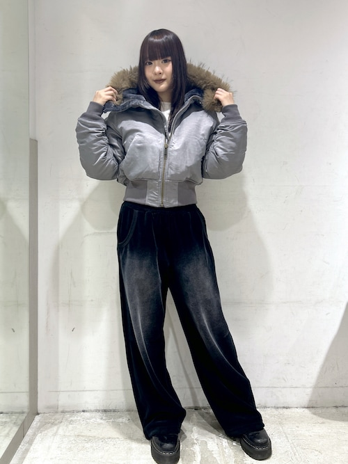 FAUX FUR HOODED JACKET（ナイロンジャケット）｜X-girl（エックス