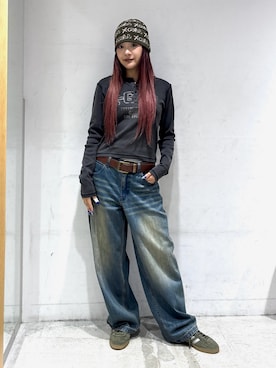 「X-girl（エックスガール）のアイテム」を使った、みおさん（レディース・159cm）の秋コーディネート