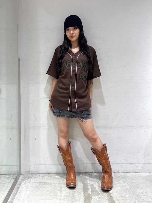 OLD ENGLISH LOGO BASEBALL SHIRT（シャツ/ブラウス）｜X-girl