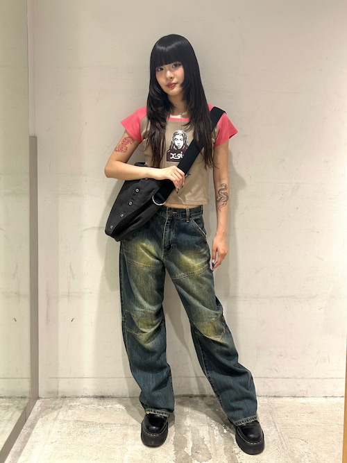 tシャツ FACE RAGLAN S/S BABY TEE レディース FACE RAGLAN S/S BABY TEE（Tシャツ/カットソー）｜X-girl