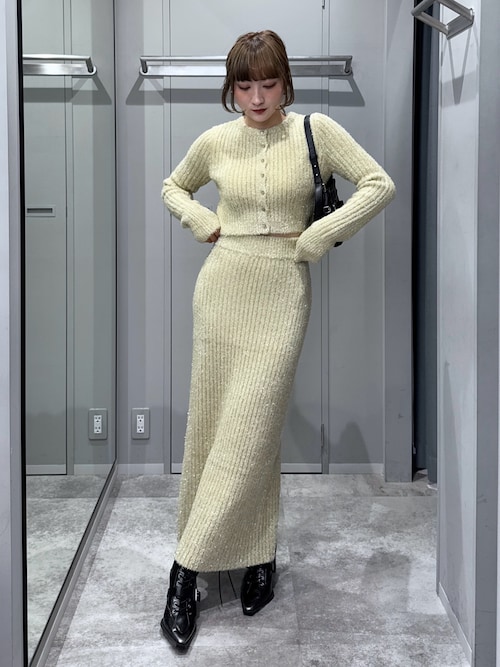 韓国人気【haag】 a glitter skirt グリッタースカート SLY | GLITTER KNIT ロングスカート (スカート(ロング) ) |SHEL