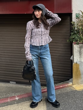 犬童南実さん（レディース・158cm）の春コーディネート