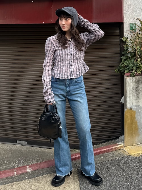 2026SS新作】J/W SEMI FLARE DENIM PT ジャストウエストセミフレア
