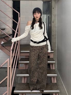 「アイテム（チョーカー）」を使った、犬童南実さん（レディース・158cm）の夏コーディネート