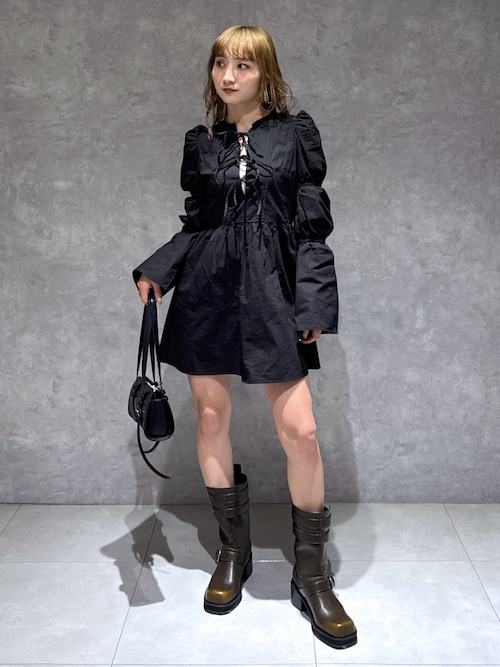 SLY | FRONT RIBBON PUFF SLEEVE ワンピース (ワンピース(ミニ