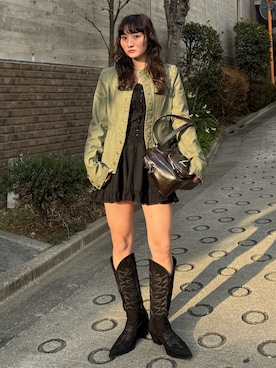 犬童南実さん（レディース・158cm）の冬コーディネート