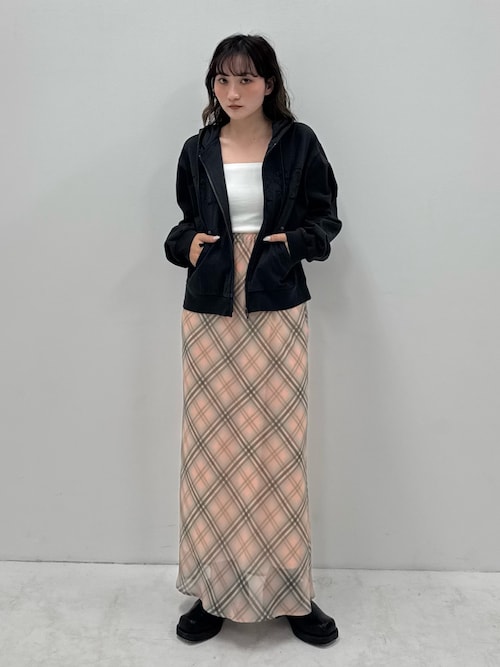 SHEER CHECK SKIRT シアーチェックスカート 春服（スカート）｜SLY