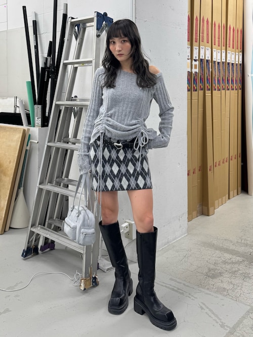 【限定カラーあり】GATHER RIBBON KNIT TOPS ギャザー リボン ニットトップス 秋服 冬服