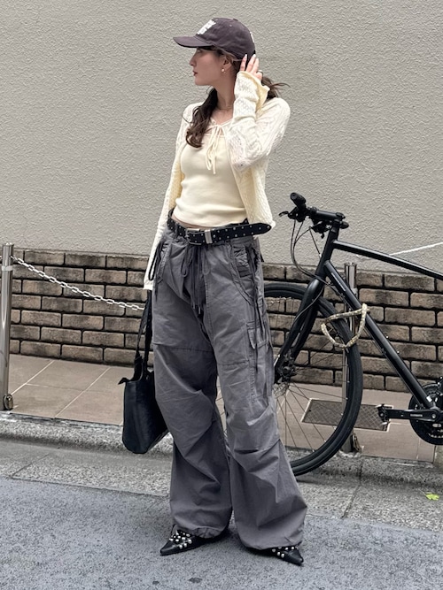 sly CROCHET TOUCH 2P カーディガン 黒 CROCHET TOUCH 2P CD クロシェタッチツーピーカーディガン 春服
