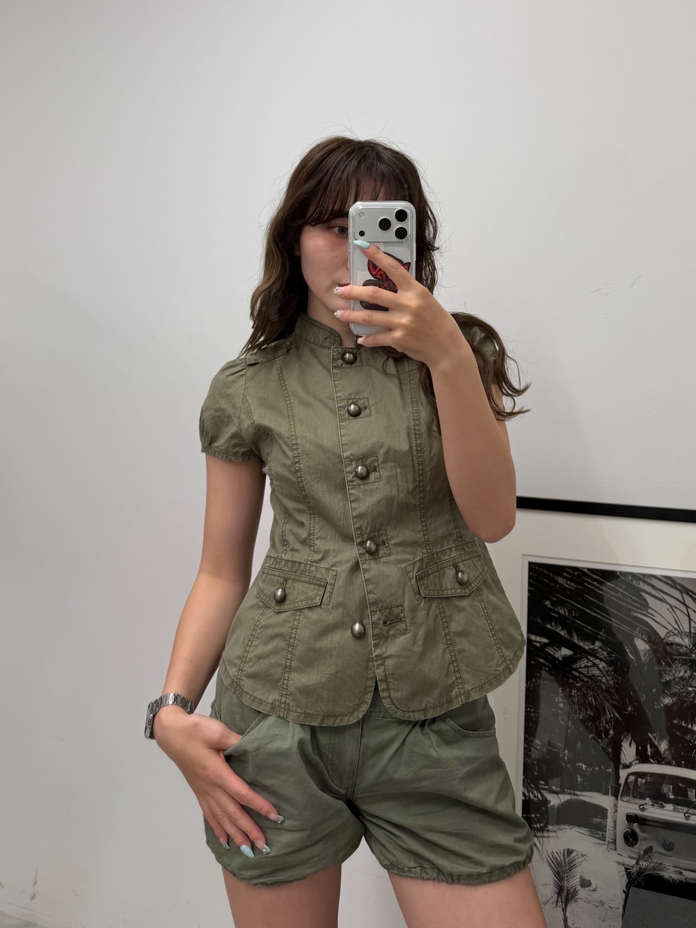 完売アイテムの再入荷！】WASHED FRENCH S/L MILITARY SH ウォッシュド