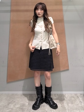「SLY（スライ）のアイテム」を使った、犬童南実さん（レディース・158cm）の夏コーディネート