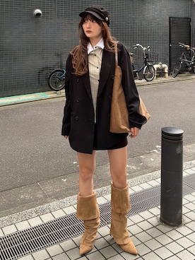 犬童南実さん(レディース・158cm)の秋コーディネート