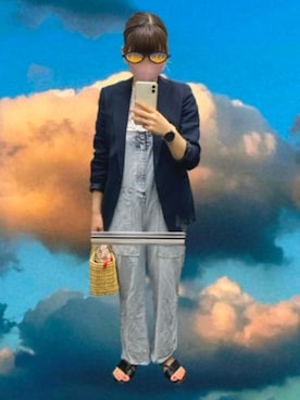 「w closet（ダブルクローゼット）のアイテム（サロペット/オーバーオール）」を使った、sakanaさん（レディース・158cm）の夏コーディネート