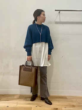 「ショートニット」｜yuinaさん（レディース・158cm）の秋コーディネート