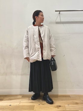 「SENSE OF PLACE by URBAN RESEARCH（センスオブプレイスバイアーバンリサーチ）のアイテム（ダウンジャケット/コート）」を使った、yuinaさん（レディース・158cm）の秋コーディネート