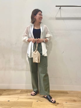 「SMELLY（スメリー）のアイテム（ショルダーバッグ）」を使った、yuinaさん（レディース・158cm）の夏コーディネート