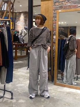 「アイテム（ニットキャップ/ビーニー）」を使った、いくみさん（レディース・155cm）の夏コーディネート