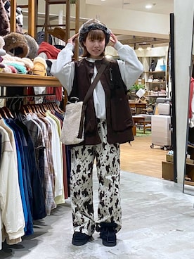 「アイテム（帽子）」を使った、いくみさん（レディース・155cm・20代）の秋コーディネート