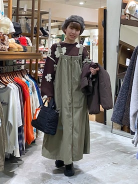 「アイテム（キャップ）」を使った、いくみさん（レディース・155cm・20代）の冬コーディネート