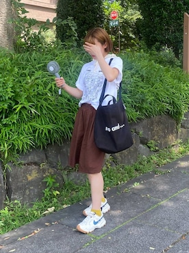 「アイテム（ニットキャップ/ビーニー）」を使った、いくみさん（レディース・155cm）の夏コーディネート