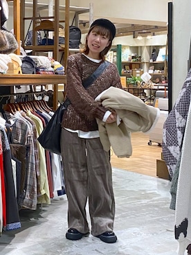 「アイテム（ハンチング/ベレー帽）」を使った、いくみさん（レディース・155cm・20代）の秋コーディネート