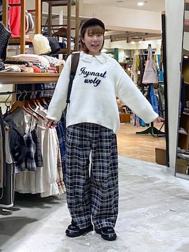 「アイテム（ハンチング/ベレー帽）」を使った、いくみさん（レディース・155cm・20代）の秋コーディネート