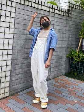 「ct70」｜「アイテム（サロペット/オーバーオール）」を使った、いくみさん（レディース・155cm）の夏コーディネート