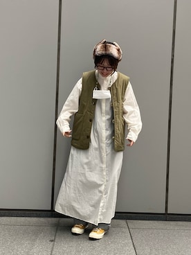 「ARMY TWILL（アーミーツイル）のアイテム（その他アウター）」を使った、いくみさん（レディース・155cm）の秋コーディネート