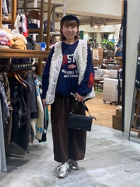 「アイテム（ハンチング/ベレー帽）」を使った、いくみさん（レディース・155cm・20代）の秋コーディネート