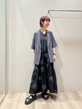 「EMMEL REFINES（エメルリファインズ）のアイテム」を使った、藤田（fujita）さん（レディース・157cm）の夏コーディネート