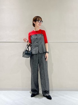 「green label relaxing（グリーンレーベルリラクシング）のアイテム（ローファー）」を使った、藤田（fujita）さん（レディース・157cm）の秋コーディネート