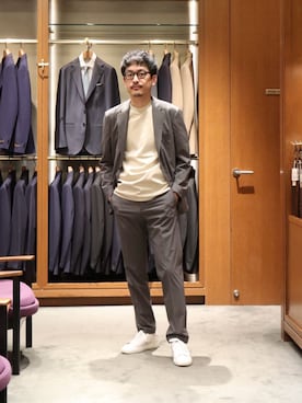 「hALON（アーロン）のアイテム」を使った、HORIKAWA HARUKIさん（メンズ・173cm）の春コーディネート